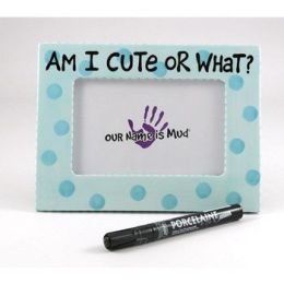 Cute or What Baby Frame - Blue
