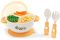 Zo-li Inc. Stuck Bowl Set, Suction Bowl, Fork, Spoon, Divider Insert and Lid, Orange