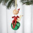 Product Image. Title: Elf on the Shelf Ornament 4'' Elf on Green Jingle Bell