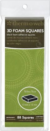 3D Foam Squares 88/Pkg-Black .5