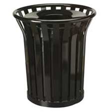 Rubbermaid Commercial Products RCPMT32PLBK Waste Receptacle- 36 Gallon- 29in.Dx32-.50in.H- Black