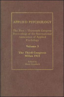 Applied Psychology: Milan 1922