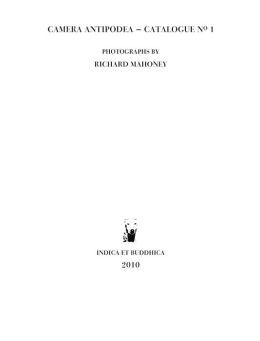 Camera Antipodea - Catalogue No. 1