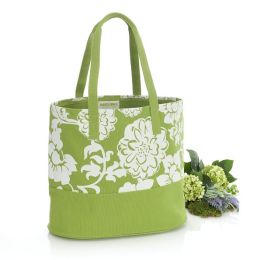 Green Begonia Spring Canvas Tote Bag (16x7x14)
