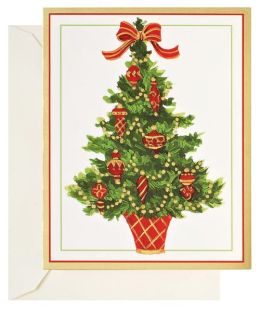 Tree With Red Ornaments Christmas Boxed Card
