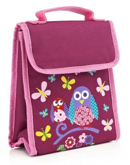 Purple Owl Fold Over Lunch Tote (9.5 x 8 x 4)