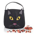 Product Image. Title: Black Cat Felt Halloween Treat Bag (8 x 8)