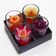 Product Image. Title: Blooming Flower�Votive Candles- Set of 4