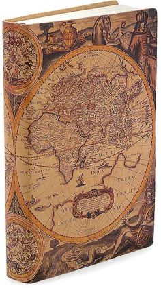Antique Map Printed Italian Leather Journal (6