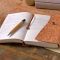 Tivoli Embossed Floral Tan Wrap Italian Leather Journal (6"x8")