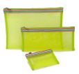Product Image. Title: Rainbow Ribbon Green Mesh Pouches Set of 3