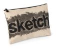 Product Image. Title: Sketch "Rubbed Out" Fabric Accessory Pouch (7"x10")