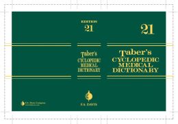 Taber's Cyclopedic Medical Dictionary (Non-thumb-indexed Version)