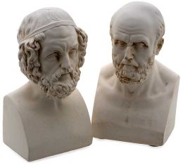 Homer and Aristotle Cast Marble Bookends Set of 2