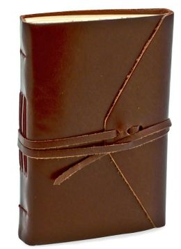 Bombay Brown Leather Journal w/Tie (4