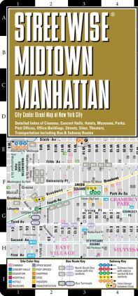 map midtown manhattan streetwise laminated street subway folding pocket ny travel center maps