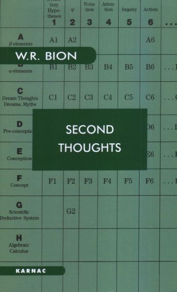 Amazon look inside book downloader Second Thoughts: Selected Papers on Psychoanalysis English version ePub 9780946439041 by Wilfred R. Bion