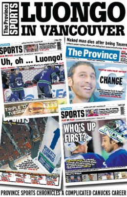 Luongo in Vancouver: Province Sports chronicles the complicated Canucks career