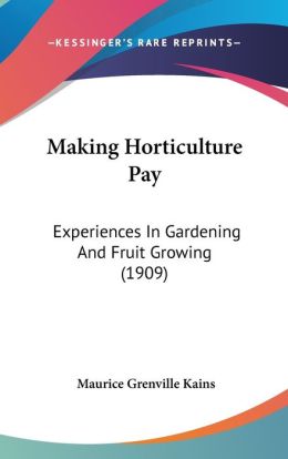 Making Horticulture Pay
