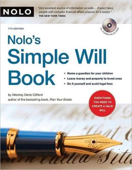 Simple Will Book How to prepare a legally valid will Denis Clifford