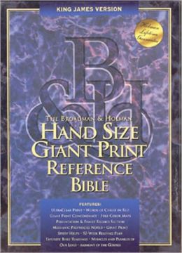 KJV Hand Size Giant Print Reference Bible, Black Bonded Leather Holman Bible Editorial Staff
