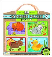green start wooden-puzzles - playful pals: Earth Friend Puzzles with Handy Carry & Storage Case