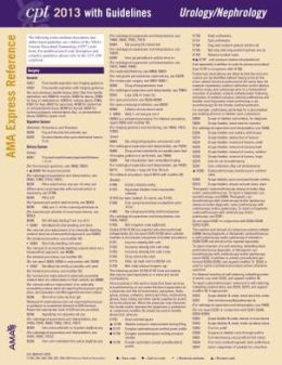 CPT 2013 Express Reference Coding Card Urology/Nephrology American Medical Association