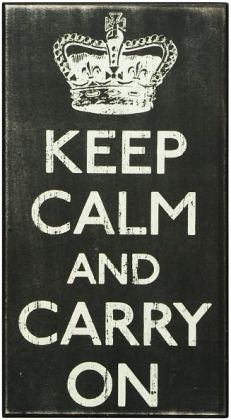 Keep Calm Black Wood Box Sign/Plaque (13x7)