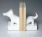 Jonathan Adler Dachshund White Resin Bookends- 2 Pieces