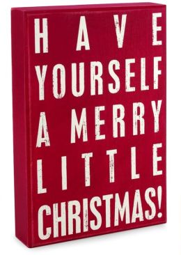 Merry Little Christmas Red Wood Box Sign 8