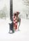 Dog Licking Pole Christmas Boxed Card