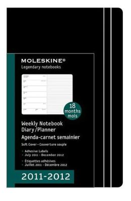 2012 18 Months - Weekly Notebook - Pocket - Soft Black Cover