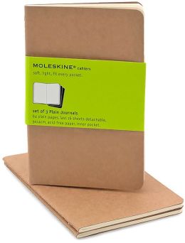 Moleskine Cahier Kraft Pocket Plain Journal, Set of 3