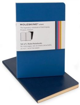Moleskine Volant Pocket Ruled Notebook, Antwerp/Prussian Blue Set of 2